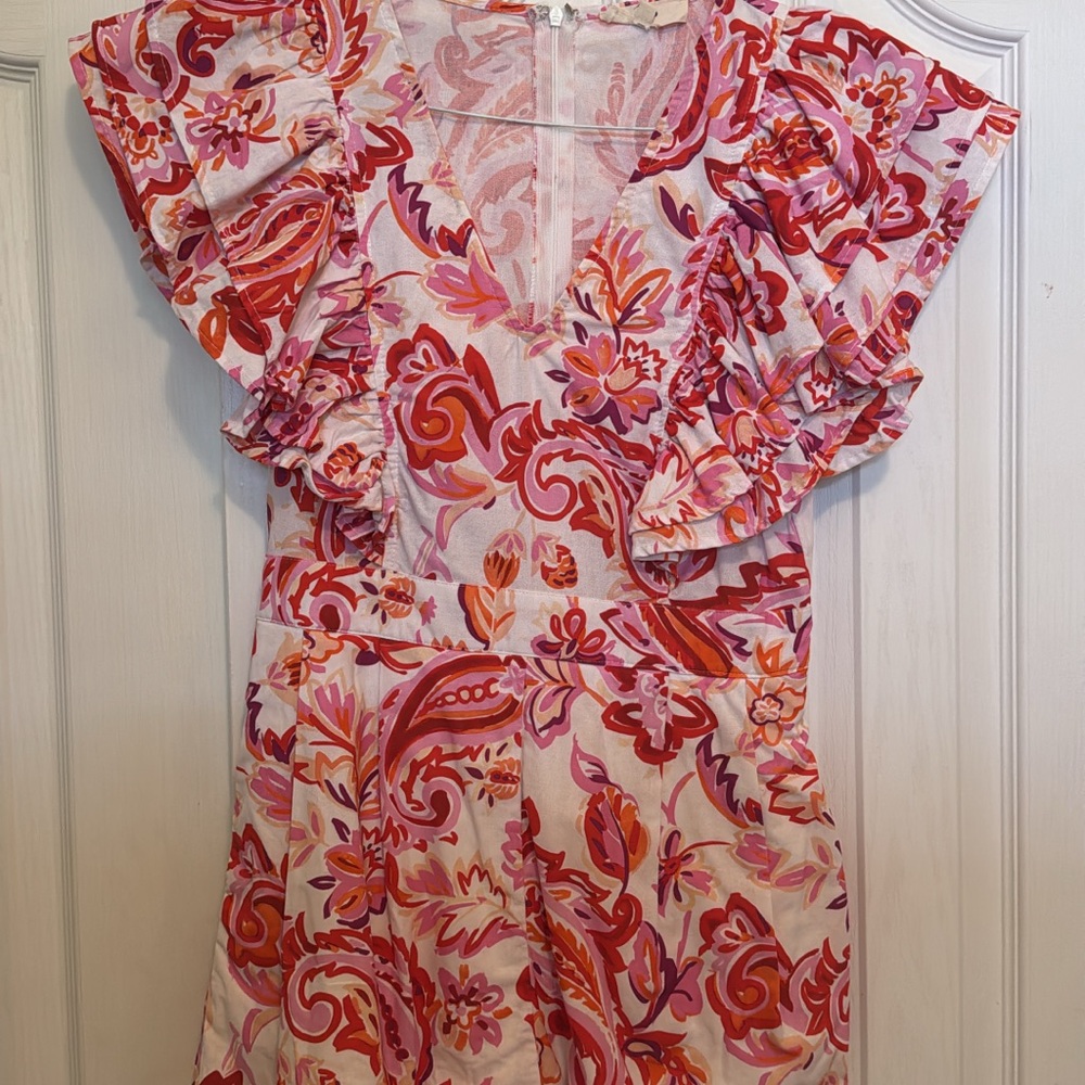 Floral Ruffle Sleeve Romper